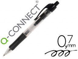 Bolígrafo Q-Connect tinta negra con sujeción de caucho